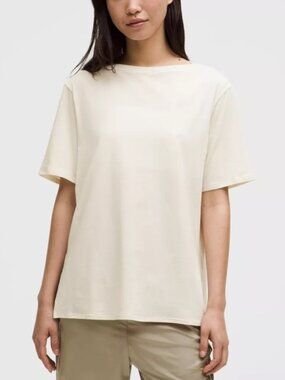Lululemon Relaxed-Fit Boatneck T-Shirt Bone